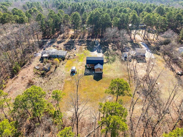 bird's eye view with a forest view