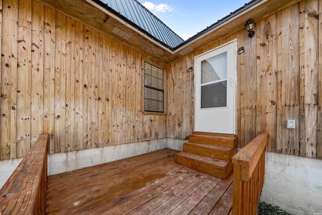 wooden deck with entry steps