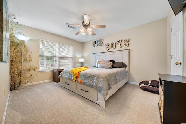 125 Eagle View Pt, Hot Springs, AR 71913 - bedroom featuring light carpet, baseboards, and a ceiling fan