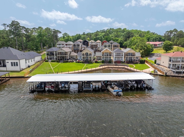 125 Eagle View Pt, Hot Springs, AR 71913 - dock featuring boat lift, a water view, and a residential view