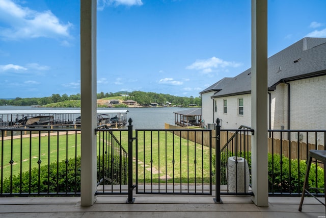 125 Eagle View Pt, Hot Springs, AR 71913 - exterior space featuring a water view and a lawn