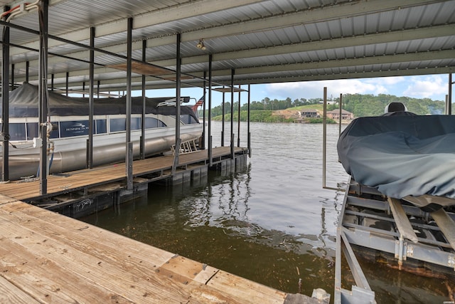 125 Eagle View Pt, Hot Springs, AR 71913 - dock with boat lift and a water view