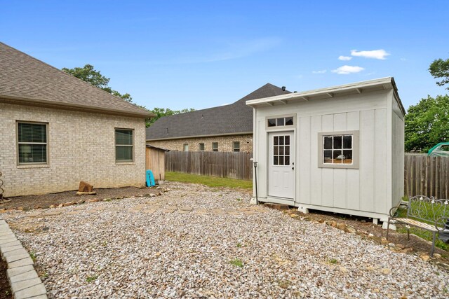 exterior space featuring a fenced backyard