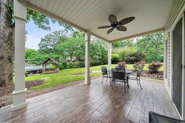 180 Port Au Prince, Hot Springs, AR 71913 - view of patio featuring outdoor dining area and ceiling fan