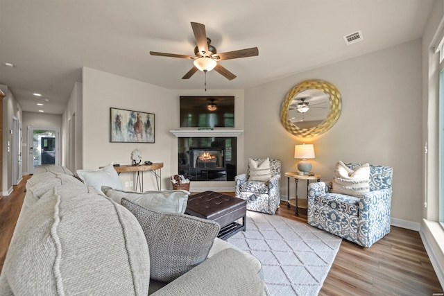 180 Port Au Prince, Hot Springs, AR 71913 - living area with a ceiling fan, wood finished floors, baseboards, and recessed lighting