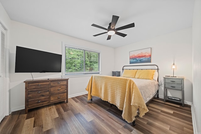 340 Vanadium Cir, Hot Springs, AR 71901 - bedroom with a ceiling fan, baseboards, and wood finished floors