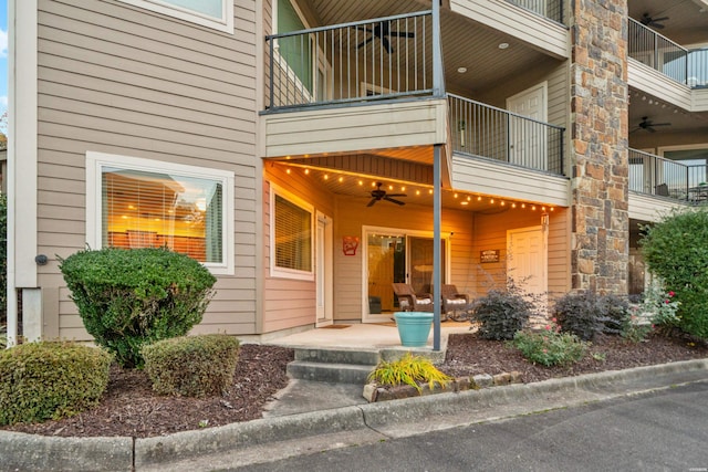 640 Arkridge Rd Unit D6, Hot Springs, AR 71913 - entrance to property featuring a balcony and ceiling fan