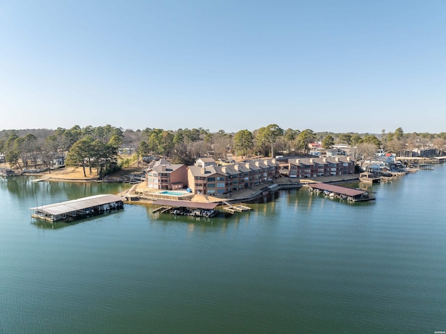 exterior space featuring a floating dock