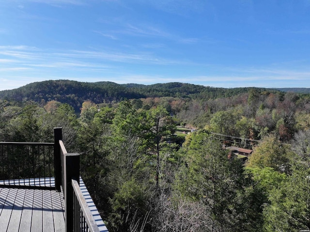 property view of mountains with a wooded view