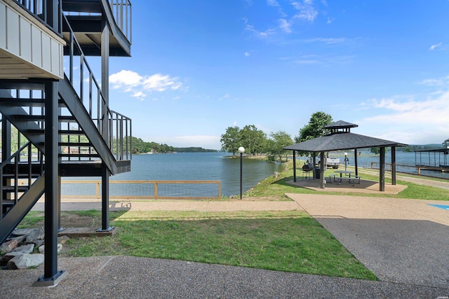 5371 Central Ave Unit 6D, Hot Springs, AR 71913 - water view with stairs, a gazebo, and fence