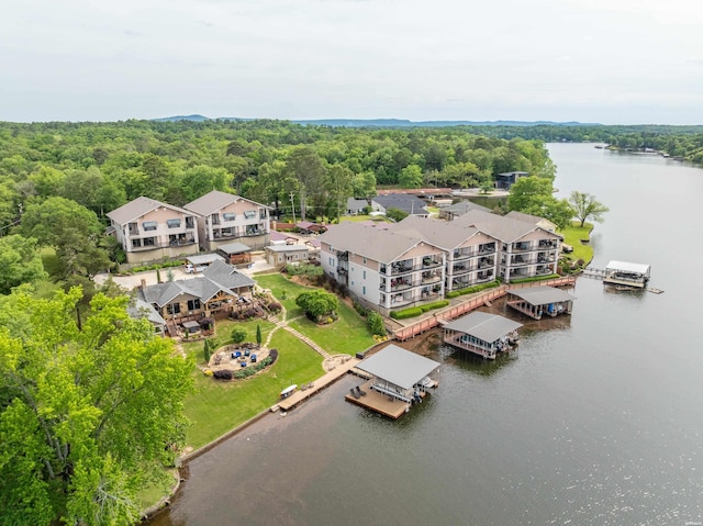 244 Bayou Pt Unit 401-B, Hot Springs, AR 71913 - aerial view of a large body of water and a heavily wooded area