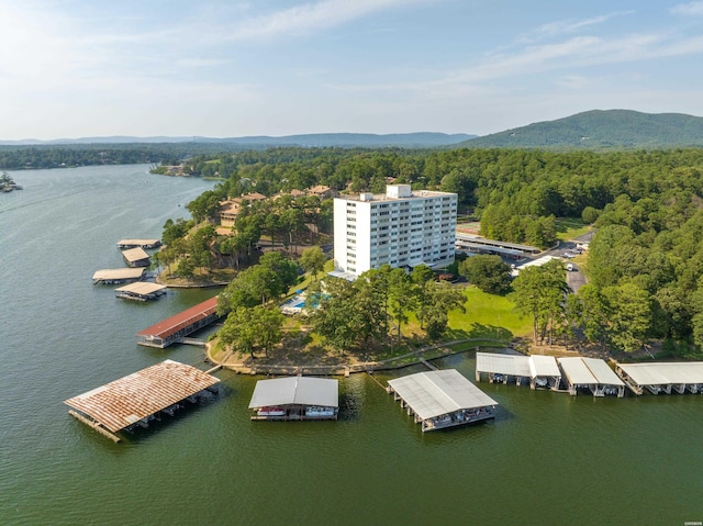 740 Weston Rd Unit 102, Hot Springs, AR 71913 - drone / aerial view featuring a water and mountain view and a forest view