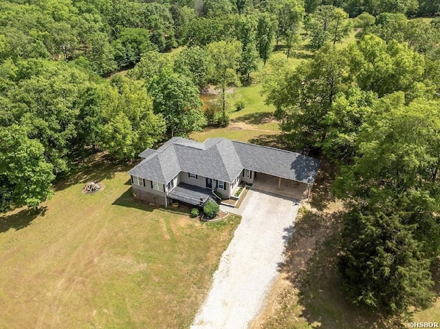 136 Ami Jo Dr, Hot Springs, AR 71913 - view from above of property with a heavily wooded area