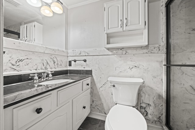 201 Audubon St Unit 1003, Hot Springs, AR 71913 - bathroom with vanity, ornamental molding, and toilet