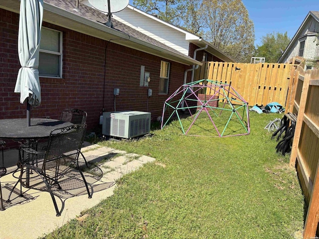 301 Halteria Ln Unit A, B, C, D, E, Hot Springs, AR 71913 - view of yard with fence, a patio area, and central AC unit