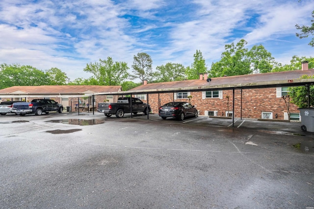 view of covered parking lot