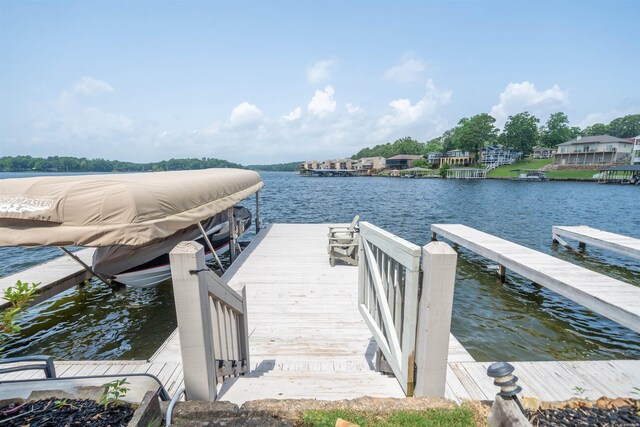 188 Villa Pointe Unit C, Hot Springs, AR 71901 - dock featuring a water view and boat lift