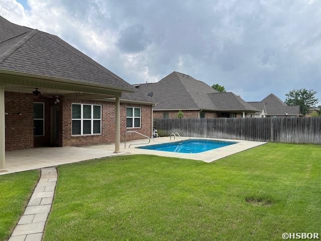 131 Coneflower Ct, Hot Springs, AR 71901 - view of swimming pool with a patio and ceiling fan