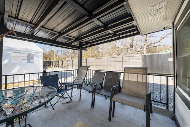 balcony featuring a patio area