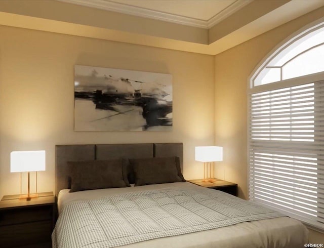 bedroom featuring ornamental molding