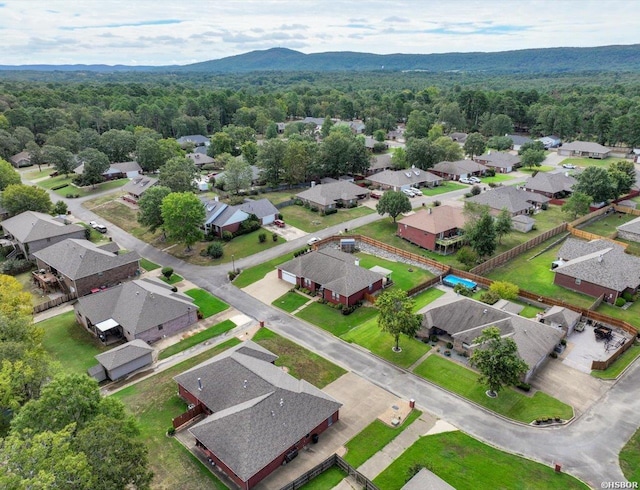 aerial view with a residential view