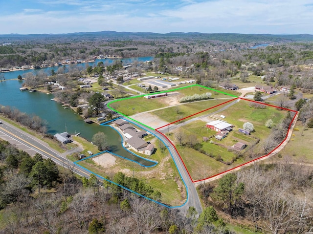 130,133,150 Treasure Isle Road, Hot Springs, AR 71913 - drone / aerial view with a water view and a view of trees
