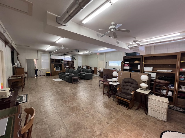 130,133,150 Treasure Isle Road, Hot Springs, AR 71913 - garage featuring visible vents and a ceiling fan