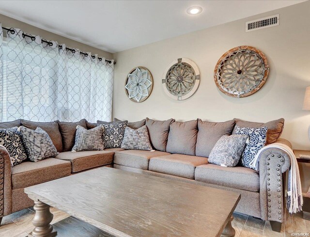 living room with visible vents