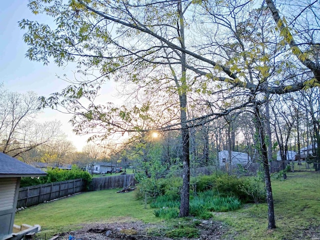 view of yard featuring fence