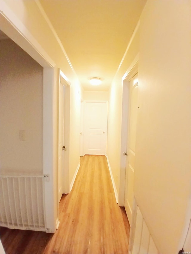 corridor with light wood finished floors