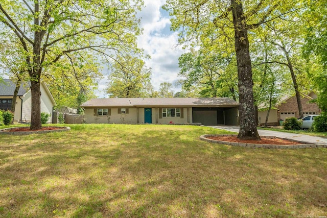 1204 Marion Anderson Rd, Hot Springs, AR 71913 - exterior space with concrete driveway, a yard, and an attached carport