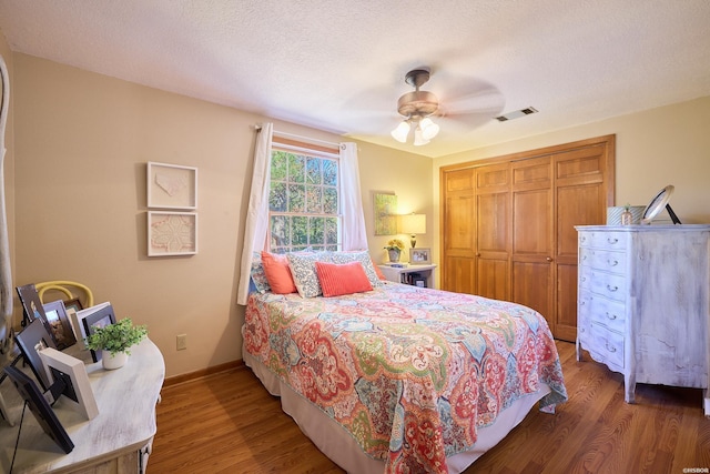 201 Wedgewood Ter, Hot Springs, AR 71901 - bedroom with light wood-type flooring, a closet, and ceiling fan