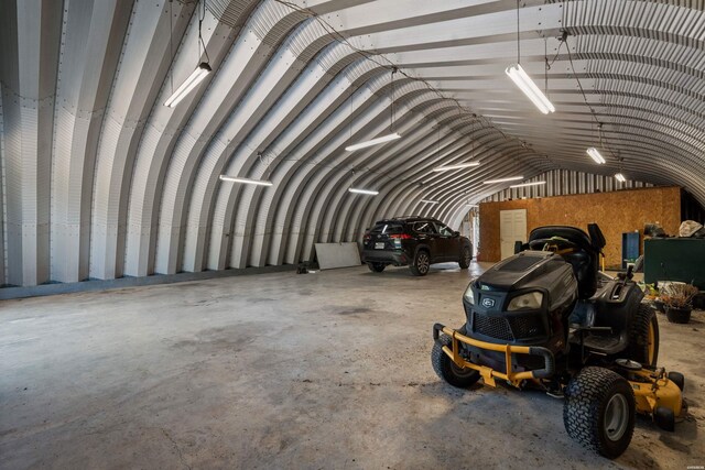 garage featuring metal wall