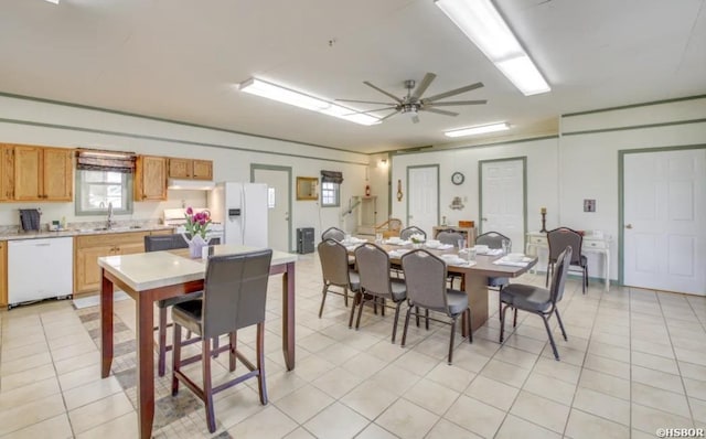 133 Treasure Isle Rd, Hot Springs, AR 71913 - dining space with ceiling fan and light tile patterned floors