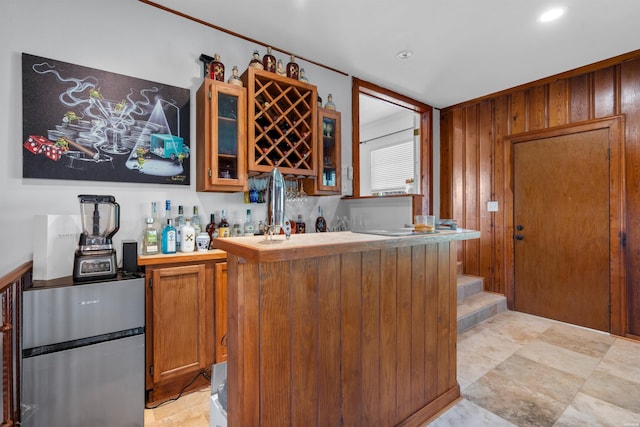 115 Ledgerwood Rd, Hot Springs, AR 71913 - indoor wet bar featuring wood walls