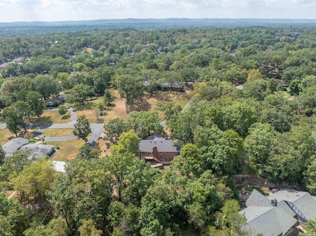 drone / aerial view with a forest view