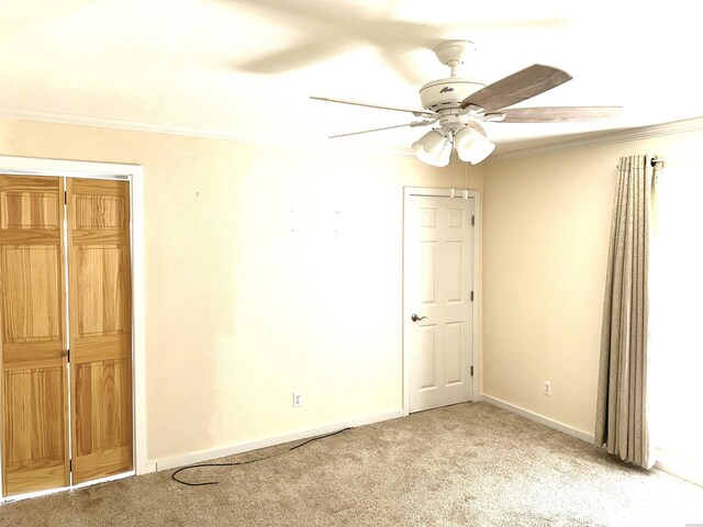 1966 Thomas Loop, Bismarck, AR 71929 - unfurnished room featuring crown molding, a ceiling fan, light colored carpet, and baseboards