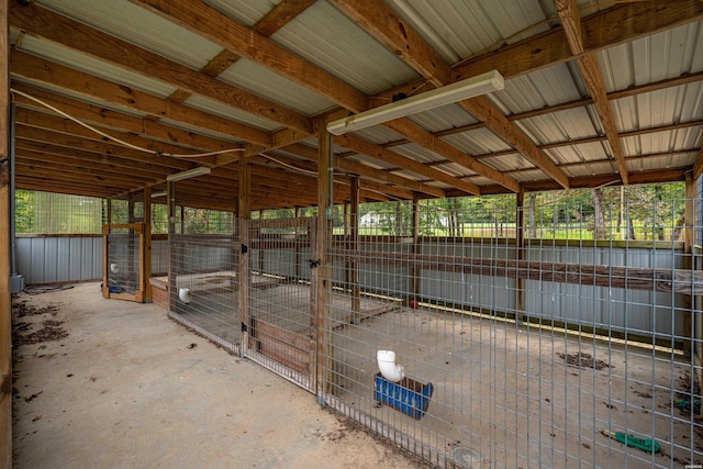 view of patio featuring an exterior structure and an outdoor structure