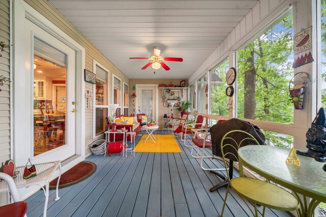 120 Southview Cir, Hot Springs, AR 71913 - sunroom with a ceiling fan