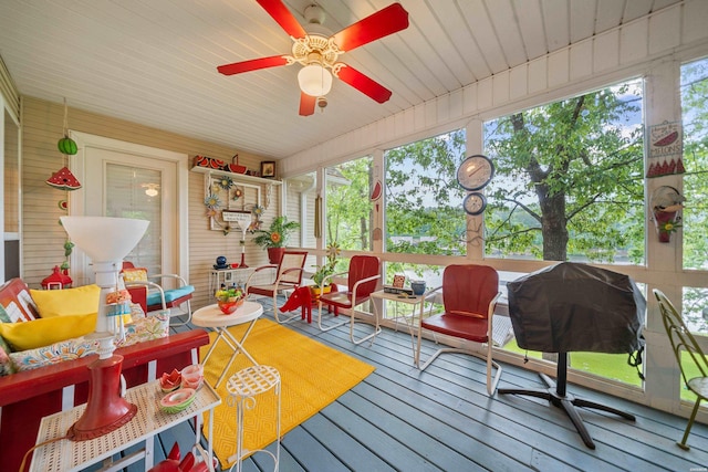 120 Southview Cir, Hot Springs, AR 71913 - sunroom featuring ceiling fan and healthy amount of natural light