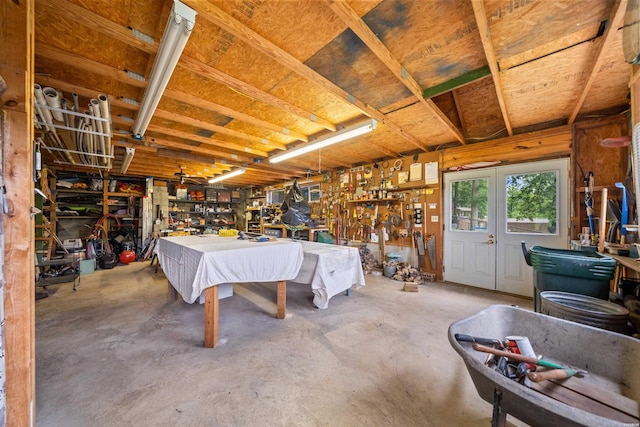 120 Southview Cir, Hot Springs, AR 71913 - miscellaneous room featuring a workshop area and concrete floors