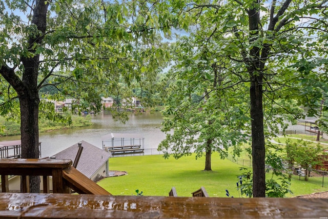 120 Southview Cir, Hot Springs, AR 71913 - dock with a water view and a lawn