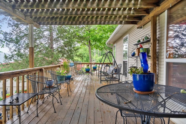 120 Southview Cir, Hot Springs, AR 71913 - wooden terrace featuring outdoor dining space