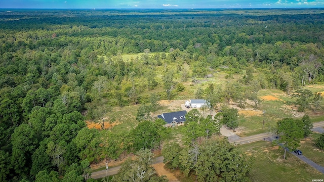 bird's eye view featuring a view of trees