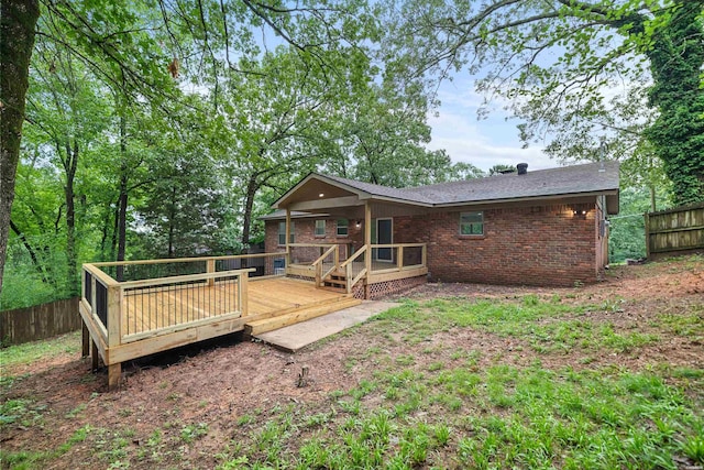 101 Southern Hills Dr, Hot Springs, AR 71913 - back of house featuring a deck and brick siding