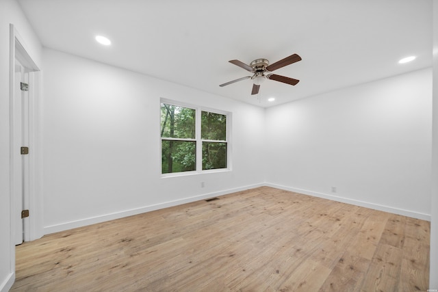 101 Southern Hills Dr, Hot Springs, AR 71913 - empty room with ceiling fan, light wood-style flooring, recessed lighting, and baseboards