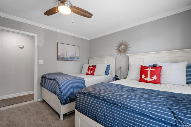 119 Windy Pt Unit 121Windy, Point, Hot Springs, AR 71913 - carpeted bedroom with crown molding, baseboards, and ceiling fan