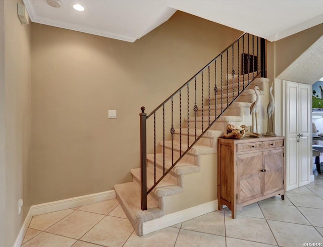 182 Villa Pointe Pt Unit B, Hot Springs, AR 71913 - stairway with tile patterned flooring and ornamental molding
