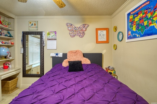 208 Daffodil St Unit D-1, Hot Springs, AR 71913 - bedroom featuring a textured ceiling, ornamental molding, and light carpet