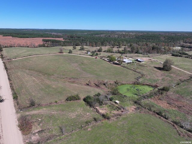 bird's eye view with a rural view